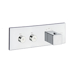 #FACADE THERMO UP HORIZONTALE THERMOSTATIQUE 2 SORTIES CHROME ***FIN