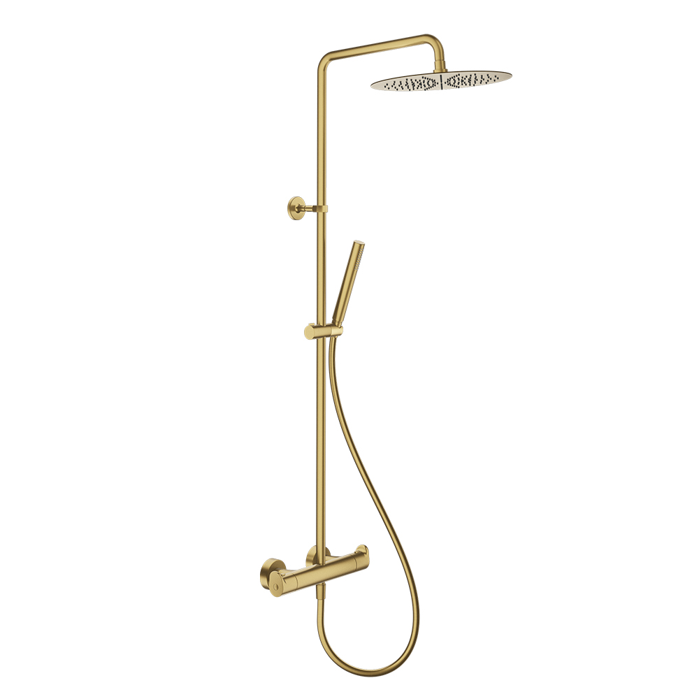 COLONNE DE DOUCHE THERMOSTATIQUE BOTTE OR BROSSE