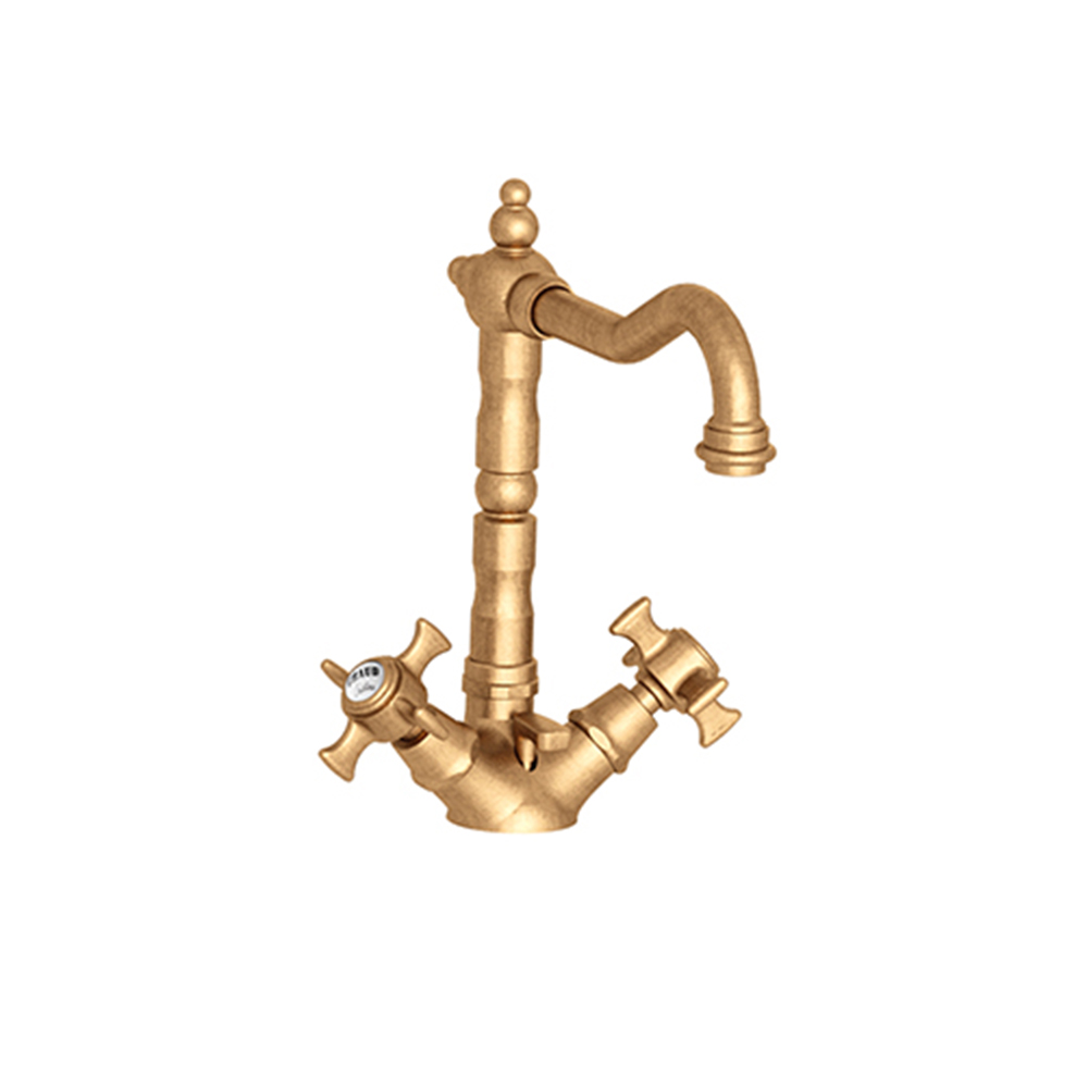 LAVABO CHAMBORD BEC POTENCE MOBILE VIEUX BRONZE MAT +VIDAGE