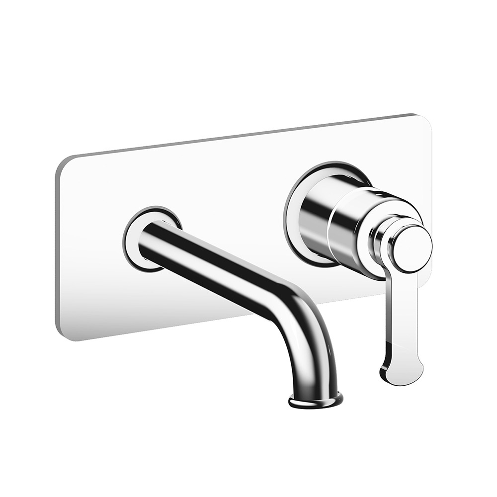 MITIGEUR LAVABO ENCASTRÉ AVEC PLAQUE BEC DE 185 MM CHROME