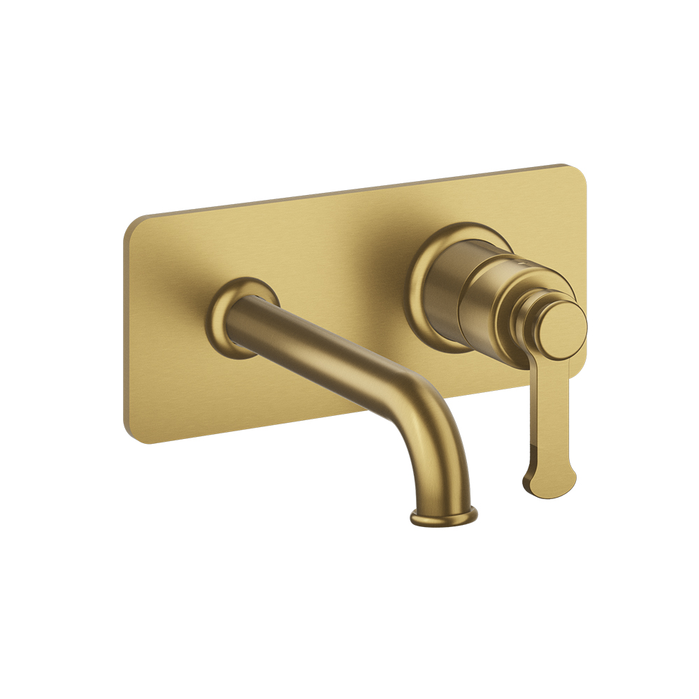 MITIGEUR LAVABO ENCASTRÉ AVEC PLAQUE BEC DE 185 MM OR BROSSE