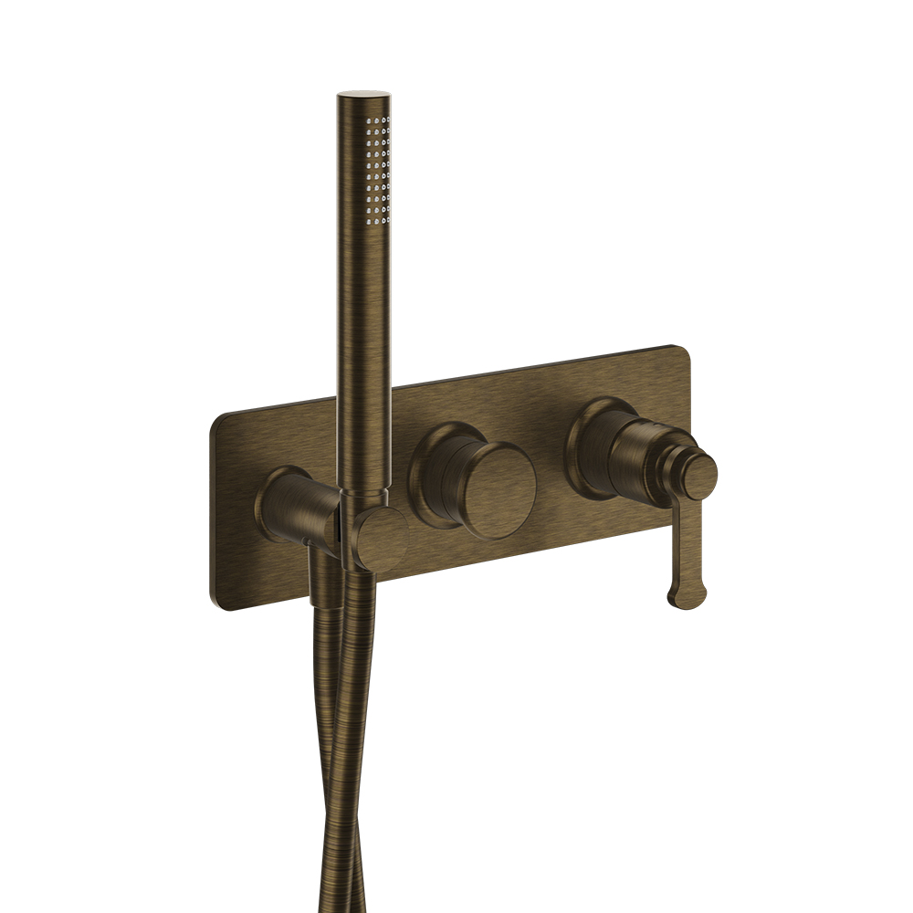 FACADE DOUCHE/BAIN DOUCHE 2 SORTIES VIEUX BRONZE MAT