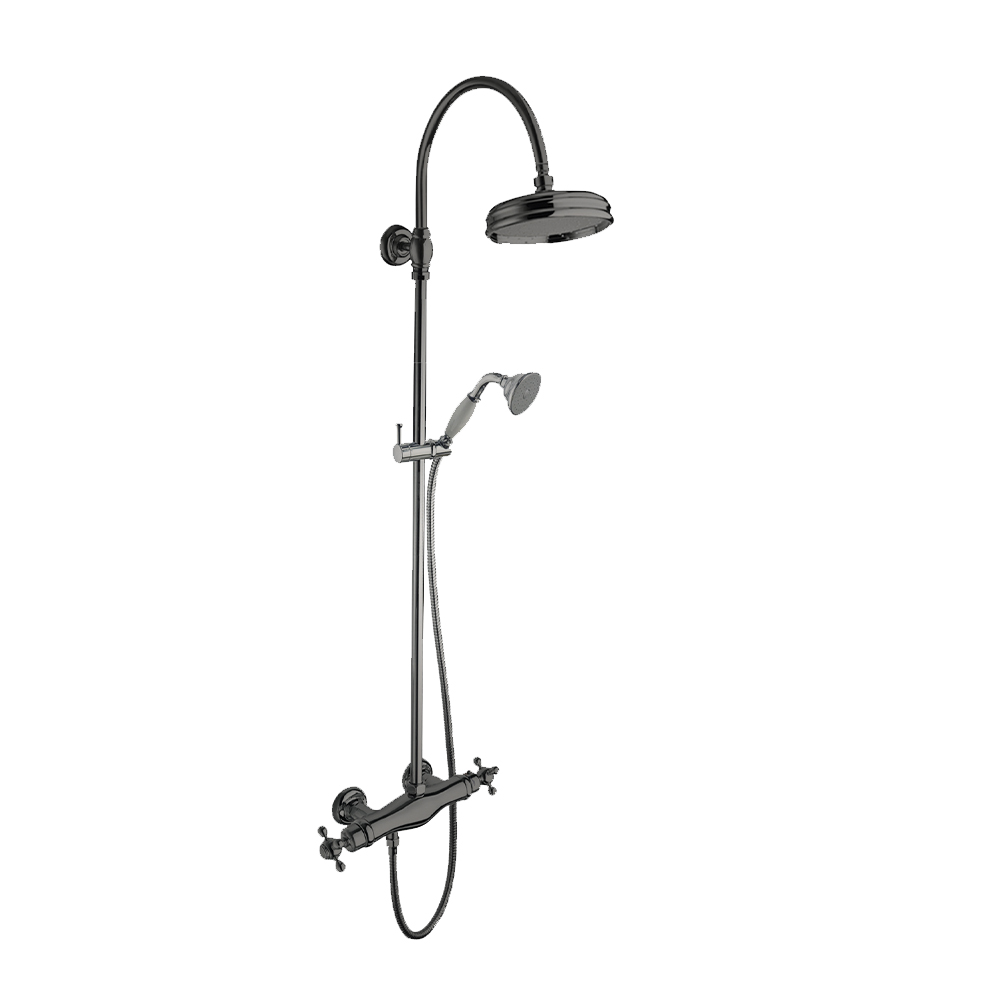 #COLONNE DE DOUCHE PARIGI RETRO THERMOSTATIQUE COMPLETE METAL BROSSE