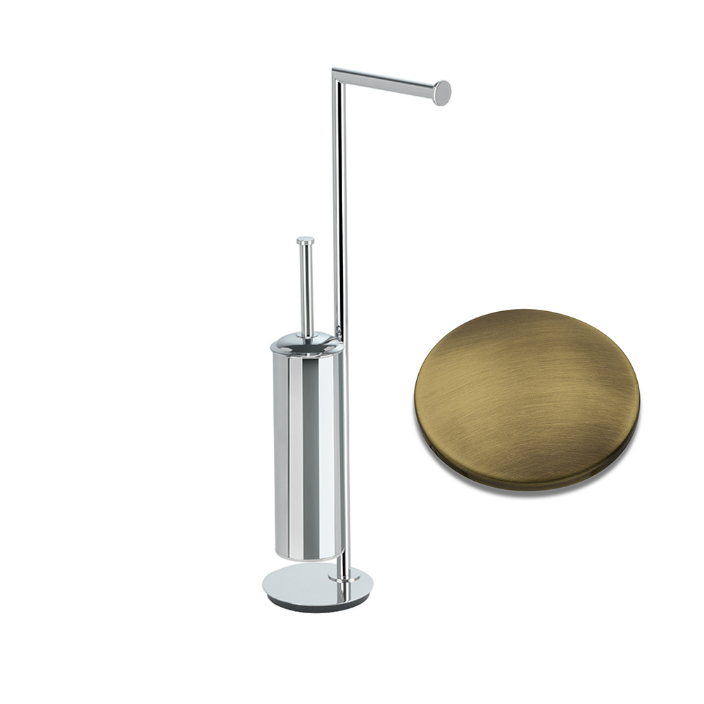 PORTE ROULEAU ET PORTE BALAI A POSER VIEUX BRONZE MAT