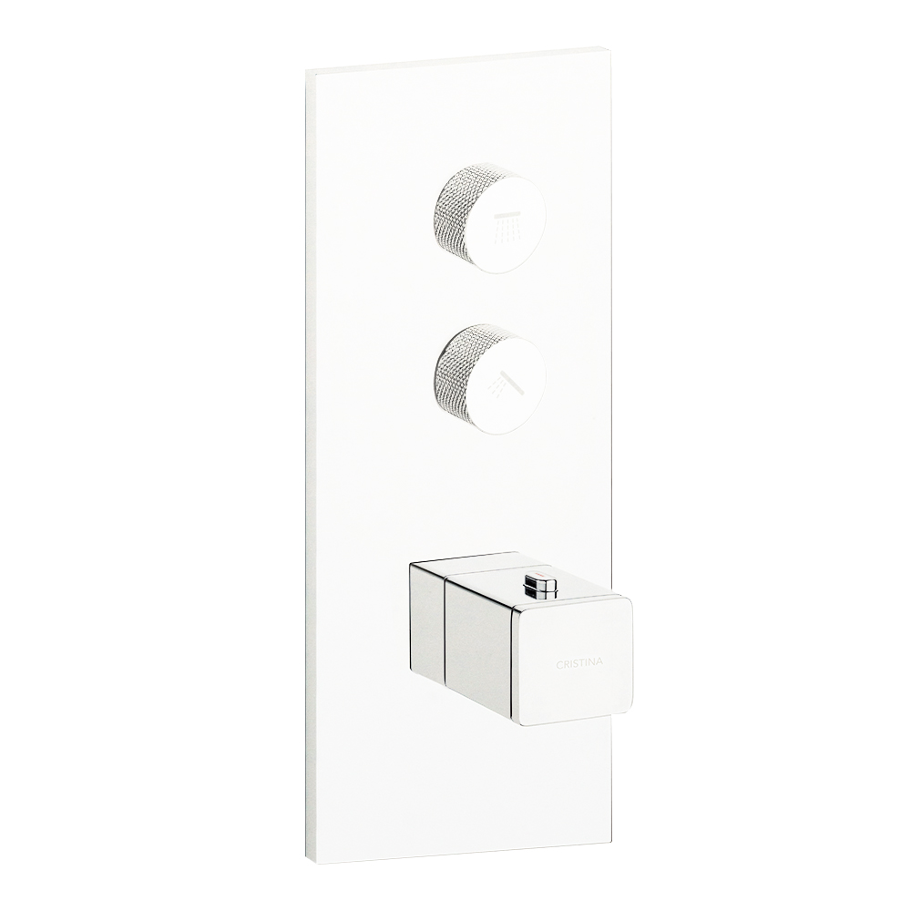 FACADE THERMO TWIST THERMOSTATIQUE 2 SORTIES QUADRI WHITEMAT