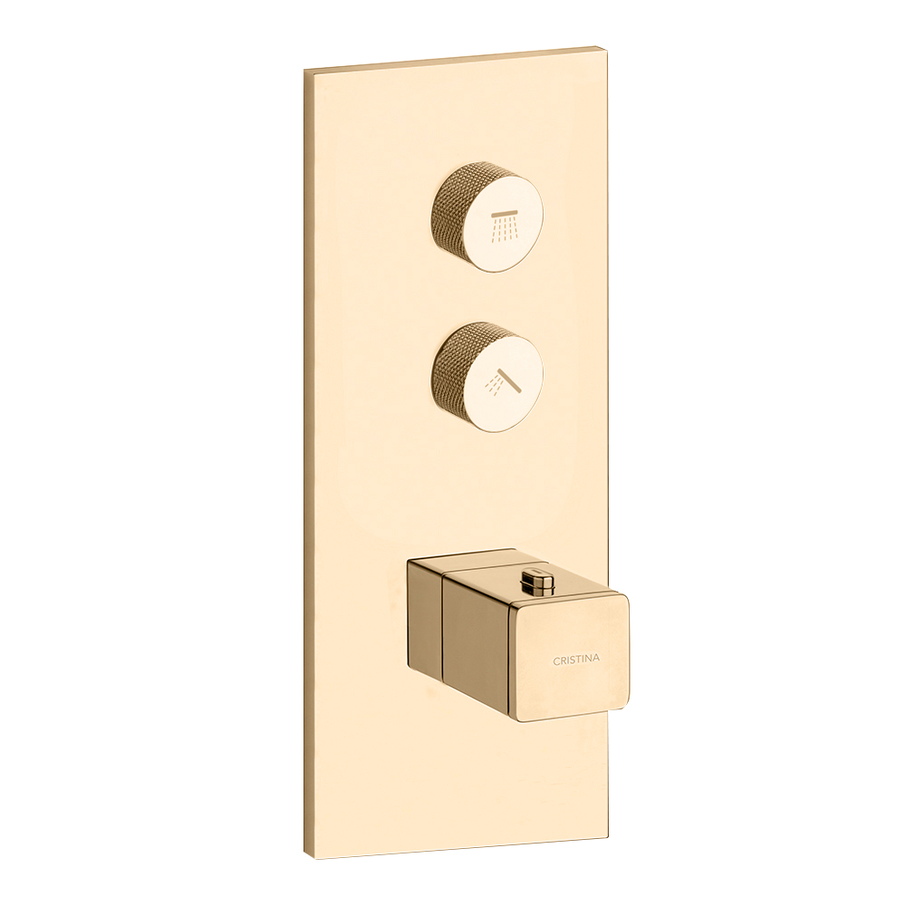 FACADE THERMO TWIST THERMOSTATIQUE 2 SORTIES QUADRI OR ROSE