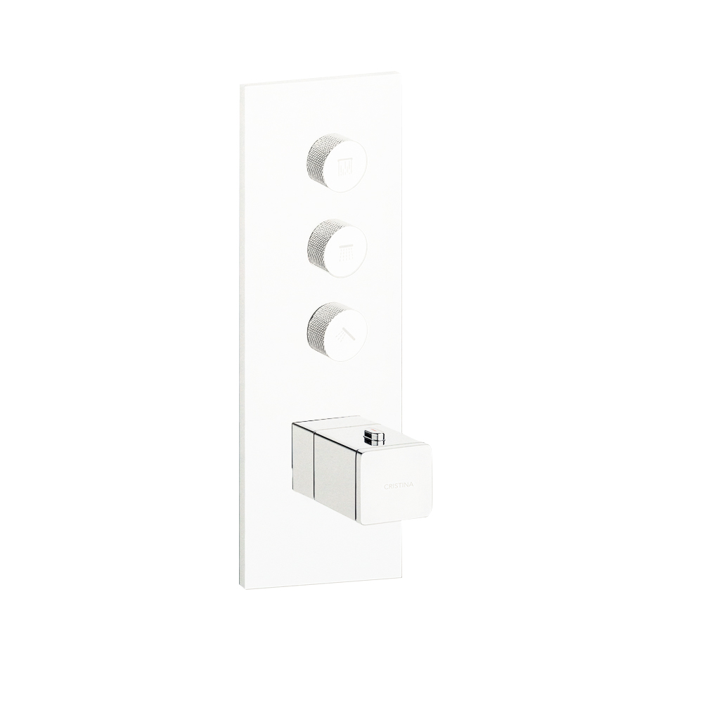 FACADE THERMO TWIST THERMOSTATIQUE 3 SORTIES QUADRI WHITEMAT