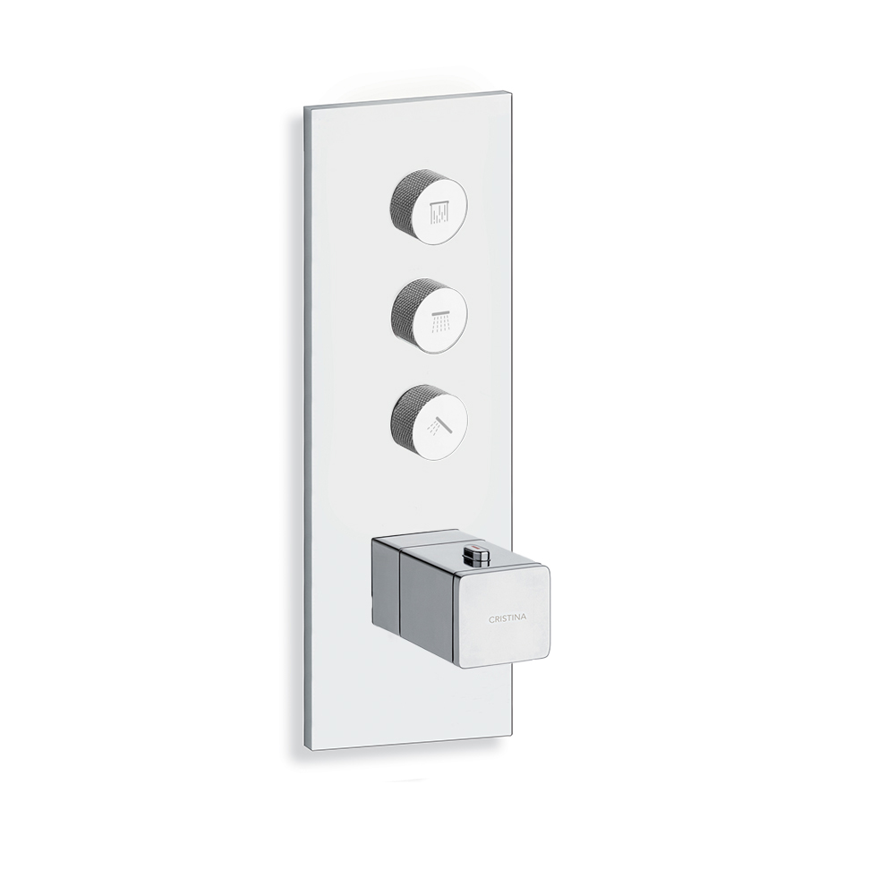 facade thermo TWIST thermostatique 3 sorties chrome quadri