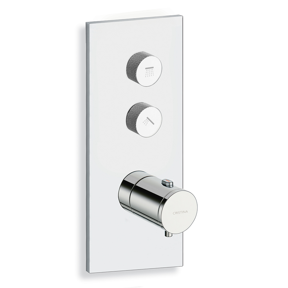 facade thermo TWIST thermostatique 2 sorties chrome triverde