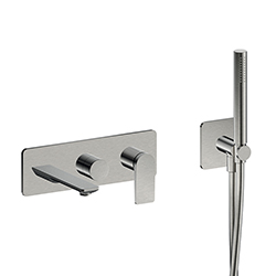 FACADE ENCASTRÉE BAIN DOUCHE 2 SORTIES METAL BROSSE