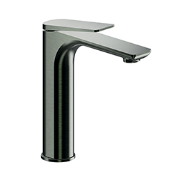 MITIGEUR LAVABO MI-HAUT AC VIDAGE UP&DOWN CHROME NOIR BROSSE