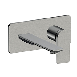 FAÇADE MITIGEUR LAVABO ENCASTRÉ BEC DE 185 MM METAL BROSSE