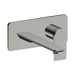 FAÇADE MITIGEUR LAVABO ENCASTRÉ BEC DE 225 MM METAL BROSSE