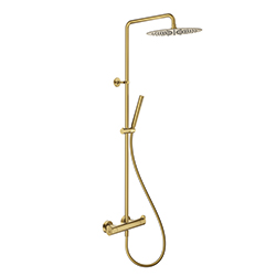 COLONNE DE DOUCHE THERMOSTATIQUE BOTTE OR BROSSE