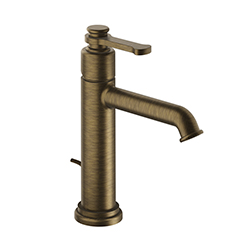 MITIGEUR LAVABO REGULAR AVEC VIDAGE TIRETTE BRONZE MAT