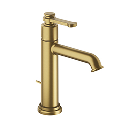 MITIGEUR LAVABO REGULAR AVEC VIDAGE TIRETTE OR BROSSE