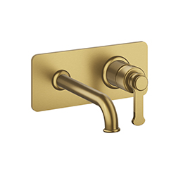 MITIGEUR LAVABO ENCASTRÉ AVEC PLAQUE BEC DE 185 MM OR BROSSE