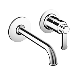 MITIGEUR LAVABO ENCASTRÉ AVEC ROSACES  BEC DE 185 MM CHROME