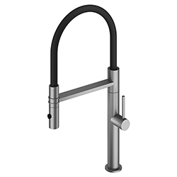 MITIGEUR CUISINE BEC SILICONE AVEC DOUCHETTE HAUTEUR 502 INOX