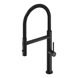 MITIGEUR CUISINE BEC RESSORT AVEC DOUCHETTE HAUTEUR 506 BLACK
