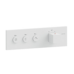#FACADE THERMO UP HORIZONTALE THERMOSTATIQUE 3 SORTIES WHITEMAT***FIN