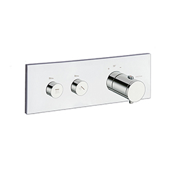 FACADE THERMO UP HORIZONTALE THERMOSTATIQUE 2 SORTIES CHROME TRIVERDE