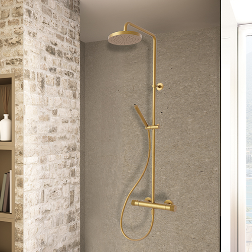 COLONNE DE DOUCHE EAST SIDE THERMOSTATIQUE OR BROSSE